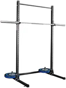 FringeSport Squat Rack w/Pullup Bar | Exercise Power Cage | Compact 4' x 4' | Perfect for Garage Gyms, 750lb Weight Capacity | Squat, Bench, Pullups & More