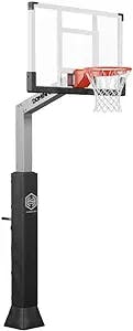 Dominator Premium Inground Adjustable Basketball Hoop - 54" Backboard w/ 2.5' Overhang - Aluminum Adjustable Basketball Goal - Adjusts from 7' - 10', Made of Heavy Duty Rust Proof Aluminum