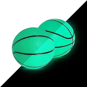 5" Glow in The Dark Mini Basketball for Mini Basketball Hoop, 2 Pack | Choose Between Glow in The Dark Green and Glow in The Dark Blue | Safe & Quite
