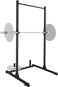 PEXMOR Squat Rack 550 LB Capacity, Squat Stand with J-Hooks & Pull Up Bar & Barbell Weight Plate Storage, Power Cage Exercise Stand for Bench Press, Weightlifting and Strength Training