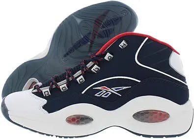 Reebok Question Mid Mens Shoes Size 9, Color: White/Black/Red