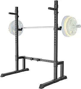 Uboway Barbell Rack Squat Stand Adjustable Bench Press Rack 550LBS Max Load Multi-Function Weight Lifting Home Gym Fitness, 2023 Update