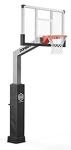 Dominator Premium Inground Adjustable Basketball Hoop - 60" Backboard w/ 3' Overhang - Aluminum Adjustable Basketball Goal - Adjusts from 7' - 10', Made of Heavy Duty Rust Proof Aluminum