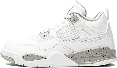 Nike Preschool Air Jordan 4 Retro PS White Oreo, White/Tech Grey/Black/Fire Red, 13C