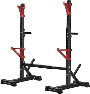 CANPA Squat Rack, Adjustable Barbell Rack Strength Training Barbell Stand with Dip Station Multi-Function Squat Stand Equipment for Home Gym Fitness 600Lbs