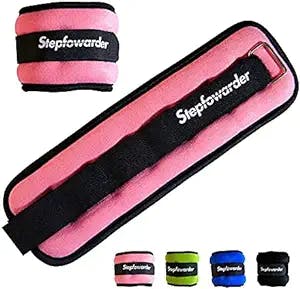 Stepfowarder 1-4 Lbs Ankle Weights Pair Set with Adjustable Strap for Arm, Hand & Leg, Walking, Jogging, Gymnastics, Aerobics - Ankle/Wrist Weights for Women, Men, Kids