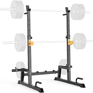 SincMill Squat Rack Machine,Barbell Rack,Folding Weight and Bench Press Rack Stand,Adjustable Height and Width.with Pull Up,Push Up Bars.Can Load 600Lbs