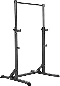 Power Tower Dip Station Squat Rack, Multifunction Heavy Duty Weight Lifting Squat Stand for Home Gym, Workout Station for Strength Training Push ups Pull ups, Exercise Equipment