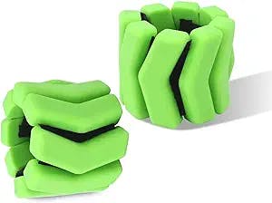 Adjustable Silicone Ankle Weights for Women Man, Set of 2 (1lb Each) , Strength Training Wrist Weights Sets for Jogging Gymnastics Aerobics Physical Therapy