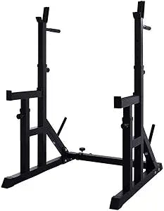 The Ywindl Squat Rack Stands Adjustable Barbell Rack Multifunction Dipping 