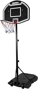 ONETWOFIT Portable Basketball Hoop, Height Adjustable Outdoor Basketball Goal for Kids w/Impact Backboard 2 Wheels Fillable Base