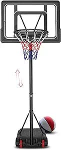 Basketball Hoop Outdoor Portable for Kids Basketball System with Height Adjustable Basketball System, Weather-Resistant Basketball Goal Indoor Outdoor