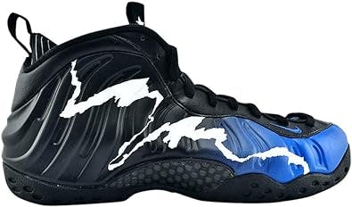Nike Men's AIR Foamposite ONE Basketball Shoes (Black/White/Aurora Green/Game Royal