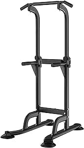 soges Power Tower Pull Up & Dip Station Multi-Function Home Strength Training Fitness Workout Station Height Adjustable, PSBB005-N