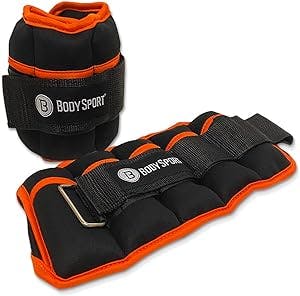 Body Sport Adjustable Ankle Weights, 1 lb.–5 lb. – Customizable Ankle and Wrist Weight Sets for Men, Women, and Kids – Workout Aid for Added Resistance – Weight Set for Walking, Running,