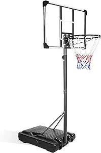 KL KLB Sport Portable Basketball Hoop Height Adjustable 6.2ft - 8.5ft with 36 Inch Backboard and Wheels for Youth Adult Indoor Outdoor Use