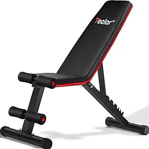 Teclor Adjustable Weight Bench - 700LB Stable Weight Bench, Full Body Workout Multi-Purpose Foldable Incline Decline Exercise Workout Bench for Home Gym