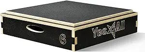 Yes4All Stackable Wood Plyo Box/Plyometric Box, Perfect For Jumping Exercise, Available In 5 Sizes (4", 6", 8", 12", 16")