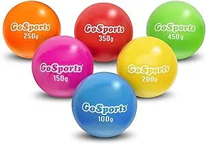 GoSports Plyometric Weighted Balls for Baseball & Softball Training 6 Pack - Variable Weight Balls to Improve Power and Mechanics - Elite Set