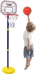 Basketball Hoop for Kids Toddler 3 Age Stand Adjustable Height 2.26-3.48 ft Mini Indoors Outdoors Basketball Goal Toy Game Play Sport with Ball and Pump for Baby Boys Girls Over 3 Years Old