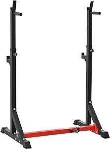 Soozier Barbell Rack Stand, Easily Adjustable Barbell Squat Rack for Home Gym Equipment, Strength Training Fitness Gift for Men & Women