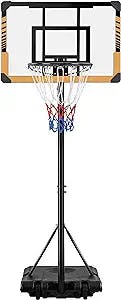 Yaheetech Portable Basketball Hoop System Basketball Goals Set Freestanding Basketball Stand 28''/32'' PVC Backboard System with Wheels for Indoor/Outdoor Sports