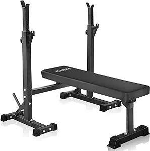 Bench Press Like a Pro with CANPA Olympic Weight Bench and Squat Rack: A Re