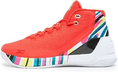Under Armour UA Curry 3 Mens Hi Top Basketball Trainers 1269279 Sneakers Shoes (US 8.5, red Aluminium Black 984)