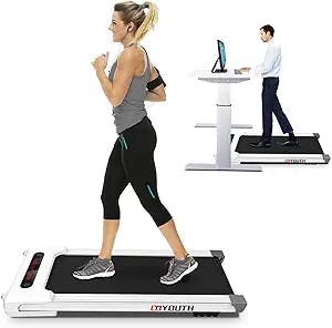 The GOYOUTH 2 in 1 Under Desk Electric Treadmill is a game-changer, fam! It