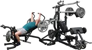 Body-Solid SBL460P4 Free-Weight Leverage Gym with Squat Attachment and Olympic Leverage Flat Incline Decline Bench