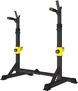 Uboway Barbell Rack Squat Stand Adjustable Bench Press Rack 550LBS Max Load Multi-Function Weight Lifting Home Gym Fitness