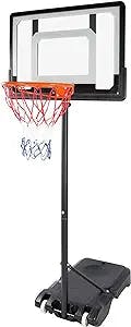 RedSwing Portable Kids Basketball Hoop Outdoor, Adjustable Height 5-7ft Basketball Goal System for Youth Teenagers with Stand and 31/28 Inch Backboard, Fillable Base, Easy to Move, Black/White