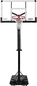 Lifetime 90734 Adjustable Portable Basketball Hoop, 54-Inch Tempered Glass Backboard, Black