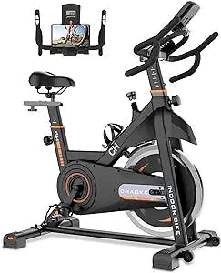 Exercise Bike Stationary, CHAOKE Indoor Cycling Bike with Heavy Flywheel, Comfortable Seat Cushion, Silent Belt Drive, iPad Holder and LCD Monitor for Home Gym Cardio Workout Training