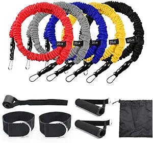 Get Fit Anywhere with KFJBX 150 LBS 11pcs Sets Pull Rope Latex Rubber Resistance Band Fitness Training Jump Volleyball High Kick