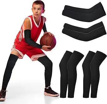 Coach Slam's Review: Geyoga 4 Pairs Kids Leg Sleeves - Get Your Kids Dunkin