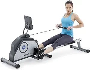 Marcy Foldable 8-Level Magnetic Resistance Rowing Machine with Transport Wheels