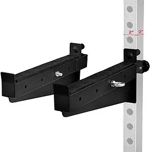 Yes4All Premium Barbell Safety Squat Bar Attachment - 1,000 LBS Capacity Squat Rack Spotter Arms 2x2 – Adjustable Height