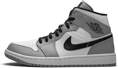 Nike Men's Air Jordan 1 Mid Light Smoke Grey, Light Smoke Grey/Black/White, 8.5