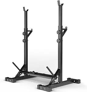 Elevens Squat Rack Stand Adjustable Bench Press Rack Barbell Rack Stand Multi-Function Weight Lifting Rack for Home Gym Strength Training
