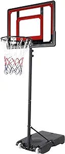 FUNJUMP Basketball Hoop Outdoor Kids Basketball Goal,Height Adjustable&Protable Basketballl Count for Outdoor Sport