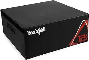 Yes4All Adjustable Soft Plyo Box/Plyometric Jump Box for Plyometric Exercises, Crosstrain, Box-squats, Available with 4 Height: 6", 12", 18", 24"