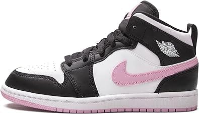 Jordan Preschool Jordan 1 Mid PS 640737 103 White/Light Arctic Pink/Black - Size 10.5C