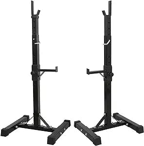 F2C Pair of Adjustable 41"-66" Sturdy Steel Squat Rack Barbell Free Bench Press Stand GYM/Home Gym Portable Dumbbell Racks Stand Max 441lbs