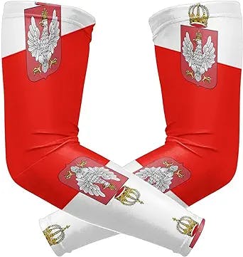 ZGXJJPP Poland Arm Sleeves for Men or Women - Tattoo Cover Up - Cooling Sports Sleeve for Basketball Golf Football