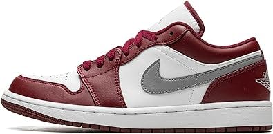 Jordan Men's Air Jordan 1 Low Sneaker, Cherrywood Red/Cement Grey, 10