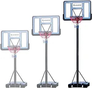 HEROPRO Portable Basketball Hoop Outdoor Indoor, Basketball Goal System 4.8-10ft Adjustable for Kids and Adults, 44 Inch Backboard