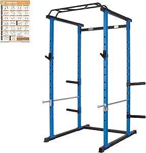 RitFit PC-410 Power Cage 1000LB Capacity and Packages with Optional Basic Power Rack, Weight Bench, Barbell Set with Olympic Barbell, DIY LAT Pull Down Pulley System, for Garage & Home Gym