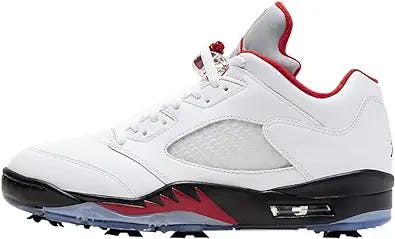 Get Ready to Dunk in Style: Jordan V Low Golf Mens White/Fire Red-Black Rev
