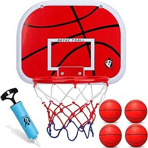 Mini Basketball Hoop for Door and Wall Mount with Ball and Complete Basketball Accessories,Portable Board Hoop Indoor for Home,Office and Kids Adults Room